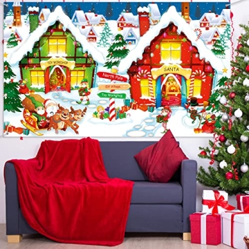 Extra Large North Pole Backdrop for Holiday Decor