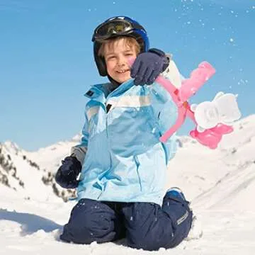 Snowball Maker Toys, 4pcs Outdoor Snow Ball Toys Beach Toy with Handle Snowball Maker Tools Shape of Duck, Snowman, Dinosaur, Bear, Christmas Snowball Clips Beach for Kids Winter Snow Fight Games