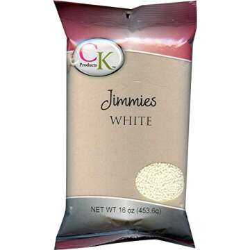 CK Products White Jimmies 16 oz Ideal for Decorating