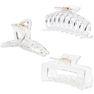 Kitiin Large Clear Claw Clips for Women - Strong Hold