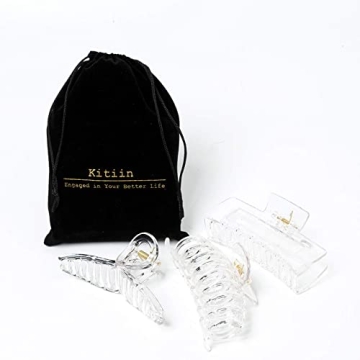 Kitiin Large Clear Claw Clips for Women - Strong Hold