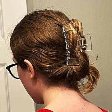 Kitiin Large Clear Claw Clips for Women - Strong Hold