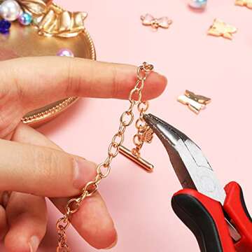 30 Pieces Bracelet Chains with OT Toggle Clasp Link Chains DIY Jewelry Making Round Link Bracelets for Girlfriend Wife Lover Mother(Gold, Silver)