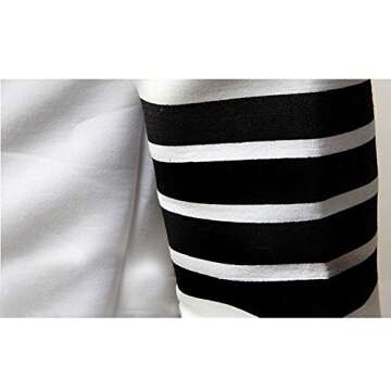 ZUEVI Men's Casual Striped Drawstring Hooded And Zipper Closure Hoodies Slim Fit Lightweight Sweatshirt(WHITE-L)