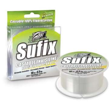 Sufix Invisiline Casting Flourocarbon 200-Yards Spool Size Fishing Line (Clear, 6-Pound)