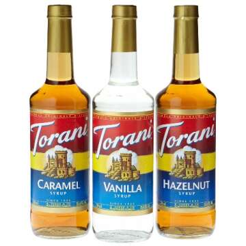 Torani Coffee Syrup Variety Pack with Vanilla Caramel Hazelnut