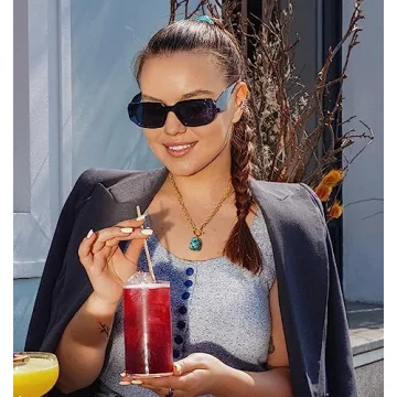 Aobei Pearl Irregular Turquoise Pendant Necklace 20"