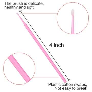 Akstore 600 PCS Disposable Micro Applicators Brush Eyelash Extension Individual Applicators Mascara ...