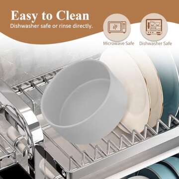 Elevated Dog Bowl for Large Dogs - Ceramic Raised Dog Bowl Stand - Dog Water Bowl and Food Dish - Heavy Weighted or No Tip Over Dog Comfort Food Bowl - Pet Bowl Extra High Capacity 8.4" Diameter