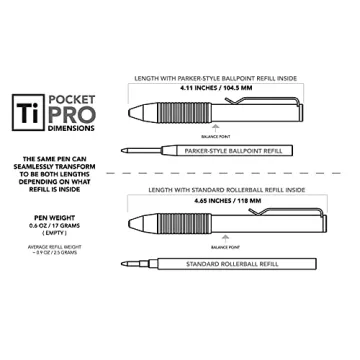 BIG IDEA DESIGN Ti Pocket Pro EDC Pen Titanium Black