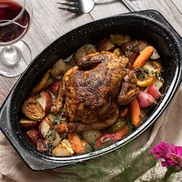 Granite Ware 13-Inch Oval Roaster – Ideal for 7 lb Meals