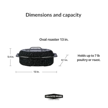 Granite Ware 13-Inch Oval Roaster – Ideal for 7 lb Meals