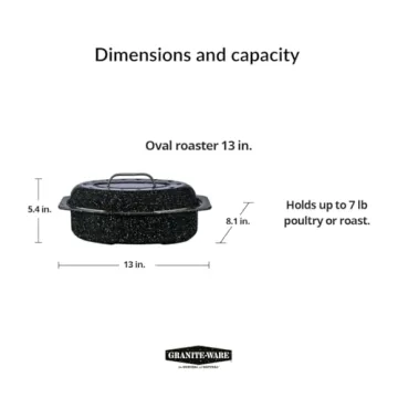 Granite Ware 13-Inch Oval Roaster – Ideal for 7 lb Meals