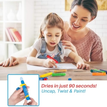 MayMoi Paint Sticks for Kids - Quick Drying Washable Colors