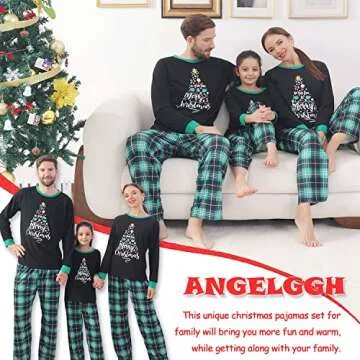 ANGELGGH Family Pajamas Matching Sets, Cute Christmas Printed 2 Piece Sleepwear, Holiday PJs Jammies for Couples/Women/Men (Youth, 2-3T, Black Wish)