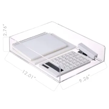 Clear Acrylic Stackable Desk Organizer 2 Pack Office Home