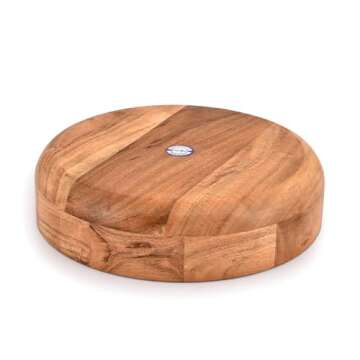 Kaizen Casa Wooden Round Serving Bowl for Kitchen Use