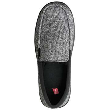 Hanes Mens Slippers House Shoes Moccasin Comfort Memory Foam Indoor Outdoor Fresh IQ,Black,XX-Large