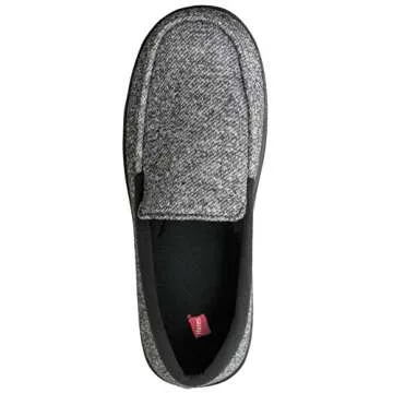 Hanes Mens Slippers House Shoes Moccasin Comfort Memory Foam Indoor Outdoor Fresh IQ,Black,XX-Large