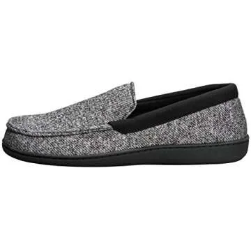 Hanes Mens Slippers House Shoes Moccasin Comfort Memory Foam Indoor Outdoor Fresh IQ,Black,XX-Large