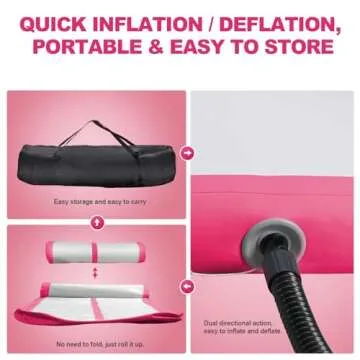 FBSPORT Inflatable Air Gymnastics Mat for Cheer & Home Training