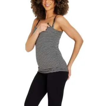 Motherhood Maternity Women's Clip Down Nursing Tank Top Cami with Adjustable Straps for Breastfeedin...