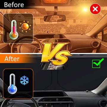 D-Lumina Windshield Sun Shade for 2013 2014 2015 2016 2017 2018 Toyota RAV4, Foldable Front Sun Visor Protector Blocks UV Rays, RAV-4 SUV Interior Accessories Pack & Unpack Easily