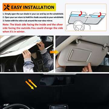 D-Lumina Windshield Sun Shade for 2013 2014 2015 2016 2017 2018 Toyota RAV4, Foldable Front Sun Visor Protector Blocks UV Rays, RAV-4 SUV Interior Accessories Pack & Unpack Easily