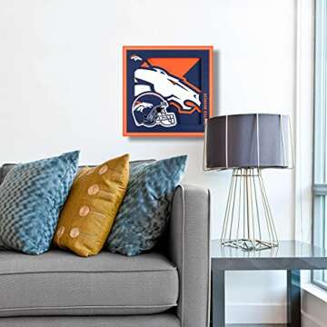 YouTheFan NFL Denver Broncos 3D Logo Series Wall Art - 12x12