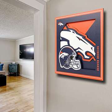 YouTheFan NFL Denver Broncos 3D Logo Series Wall Art - 12x12