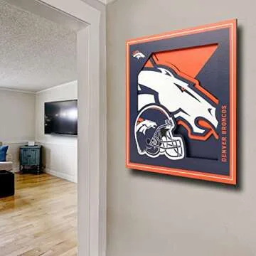 YouTheFan NFL Denver Broncos 3D Logo Series Wall Art - 12x12