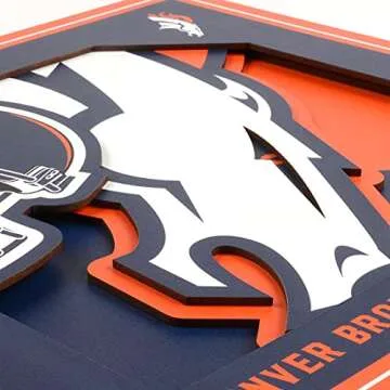 YouTheFan NFL Denver Broncos 3D Logo Series Wall Art - 12x12