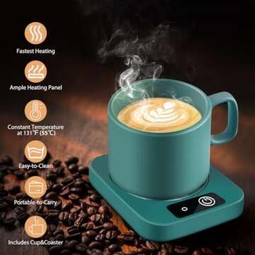 Mug Warmer for Coffee, Electric Coffee Warmer for Desk with Automatic Constant Temperature, with Alu...