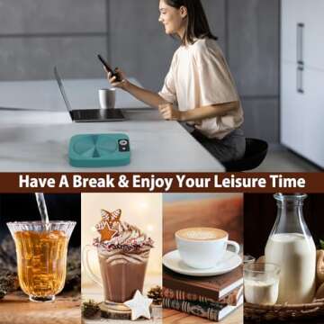 Mug Warmer for Coffee, Electric Coffee Warmer for Desk with Automatic Constant Temperature, with Aluminum Metal Panel for Heating Coffee, Beverage, Milk, Tea and Hot Chocolate (No Cup)