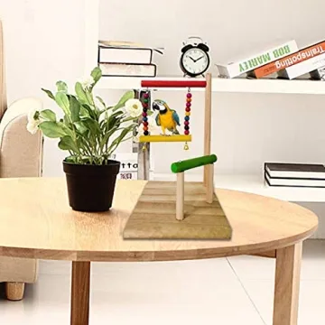 Hamiledyi Tabletop Bird Play Stand for Parrots & Canaries