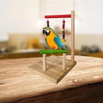 Hamiledyi Tabletop Bird Play Stand for Parrots & Canaries