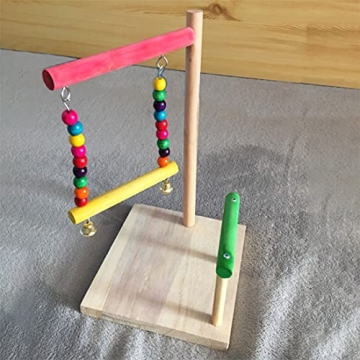 Hamiledyi Tabletop Bird Play Stand for Parrots & Canaries