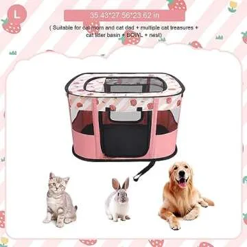 Dog and CAT pop Play Pen,Pets Houses for Dogs and Cats,Indoor&Outdoor Exercise Pen Dog Tent Puppy Pl...