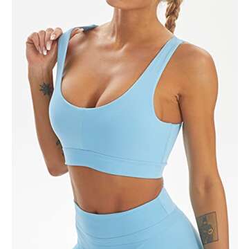 TomTiger Women Sports Bra High Impact with Removable Padded Activewear Tank Tops for Yoga Workout Fi...