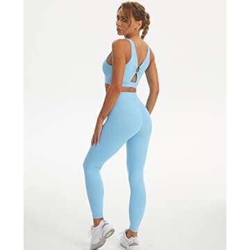 TomTiger Women Sports Bra for High Impact Workouts - Blue, M