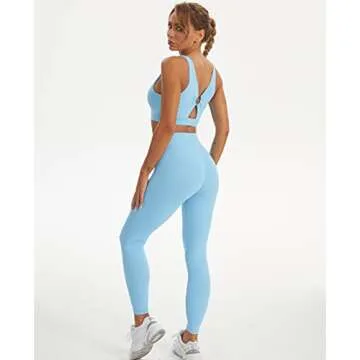 TomTiger Women Sports Bra for High Impact Workouts - Blue, M