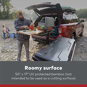 YAKIMA EXO BackDeck Table Top Mount Accessory for EXO SwingBase or EXO TopShelf Hitch Cargo Carrier Base Rack System, Tabletop Only