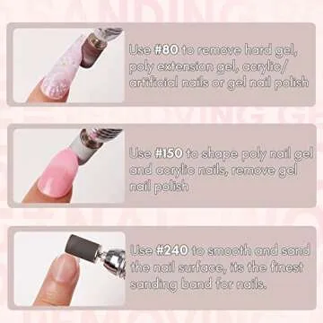 Makartt Nail Drill Bits Sanding Bands for Nail Drill #80#150#240 Grits 300Pcs Nail File Sanding Bands Zebra brown Professional Drill Bits Set for Acrylic Nails Gel Manicures Pedicures Tools