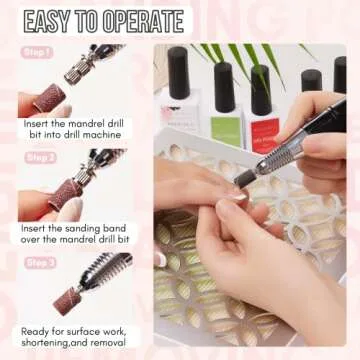 Makartt Nail Drill Bits Sanding Bands for Nail Drill #80#150#240 Grits 300Pcs Nail File Sanding Bands Zebra brown Professional Drill Bits Set for Acrylic Nails Gel Manicures Pedicures Tools