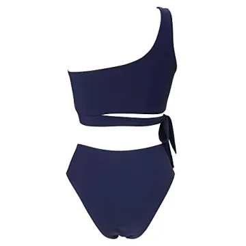 Stylish MOOSLOVER Women One Shoulder High Waisted Bikini