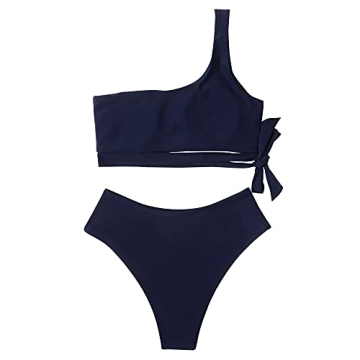Stylish MOOSLOVER Women One Shoulder High Waisted Bikini