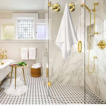 DGYB 4-Pack Gold Shower Suction Hooks for Towels