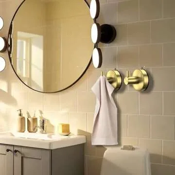 DGYB 4-Pack Gold Shower Suction Hooks for Towels