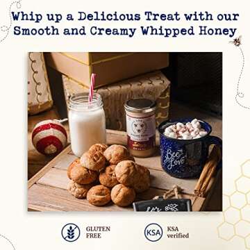 Whipped Honey Gift Set by Savannah Bee - Creamy, Smooth, Spreadable and absolutely Delicious - 100% Natural and Pure Honey - 12 Oz (Cinnamon and Chocolate)