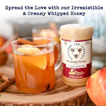 Whipped Honey Gift Set by Savannah Bee - Creamy, Smooth, Spreadable and absolutely Delicious - 100% Natural and Pure Honey - 12 Oz (Cinnamon and Chocolate)